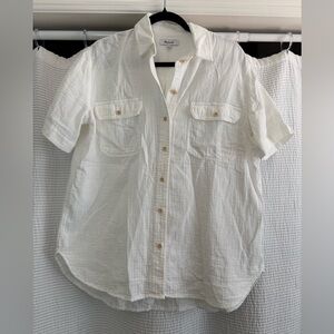 Madewell White Casual Button Down Shirt